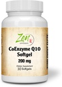 Zen 보충 교재 CoEnzyme Q10 200mg - 비타민 E 기름에 있는 Coq 10 - 산화 방지제 지원, 심장 건강, 에너지, 건강한 콜레스테롤 - 비 GMO & 글루텐 자유로운 30-Softgel