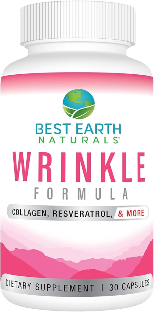 Hyaluronic 산, Niacinamide, 다 비타민, 여자 또는 남자를 위한 교원질을 가진 제일 지구 자연적인 주름 공식 - 피부 비타민 보충교재 -30 일 공급 (30의 캡슐)