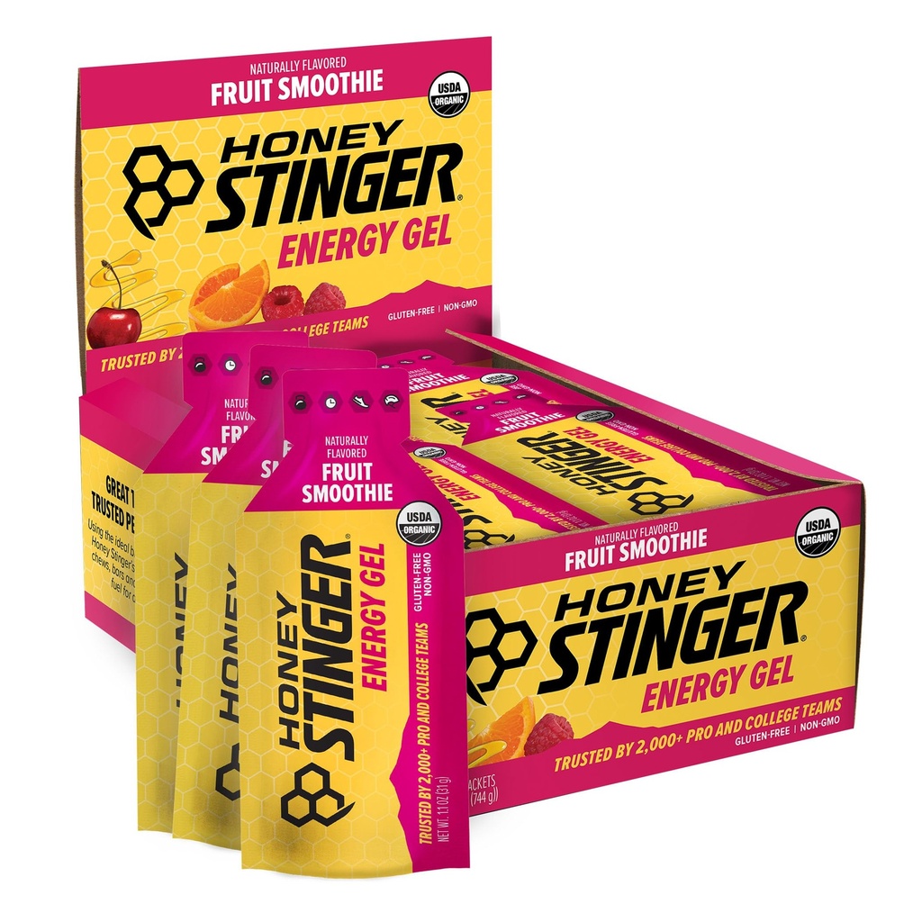 꿀 Stinger 유기 과일 스무디 에너지 젤, 글루텐 무료 & 카페인 무료, 운동, 실행 및 성능, 홈 & 체육관에 대한 스포츠 영양, 사전 & 중간 운동, 24 팩, 26.4 Ounce