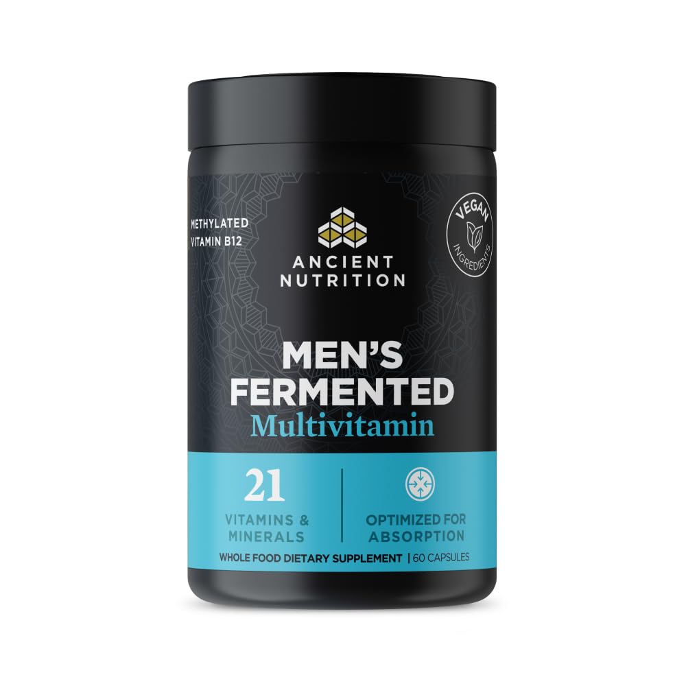 남자를 위한 고대 영양 Multivitamin, 비타민 A, C, D, E, K, 아연 & 마그네슘, 면역 지원, Vegan, 60 Ct를 가진 남자 Fermented Multivitamin