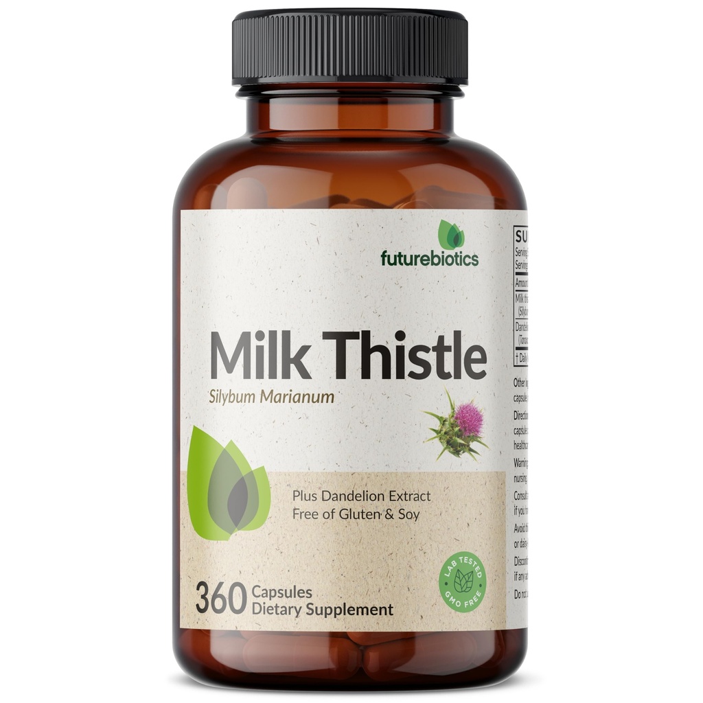 Futurebiotics 우유 이틀 Silymarin Marianum & Dandelion 뿌리 간 건강 지원, 산화 방지제 지원, Detox, 360 캡슐