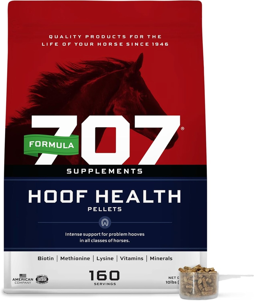 공식 707 Hoof 건강 Equine 보충교재, 10 lb 부대 - 160의 서빙 – Biotin, 아미노산 및 광물은 건강한 말 호로를 개량하고 지원하기 위하여