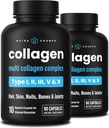 NutraChamps 다 교원질 알약, 유형 I, II, III, V, X의 두 배 가수분해된 교원질 펩티드 분말 캡슐, 여자 & 남자를 위한 단백질 보충교재, 180의 캡슐 (포장 2)