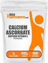 BulkSupplements.com 칼슘 아스코르브산염 분말 - 버퍼 비타민 C, 비타민 C와 칼슘 보충 - 글루텐 무료, 서빙 당 1g, 500g (1.1 파운드) (팩 1)
