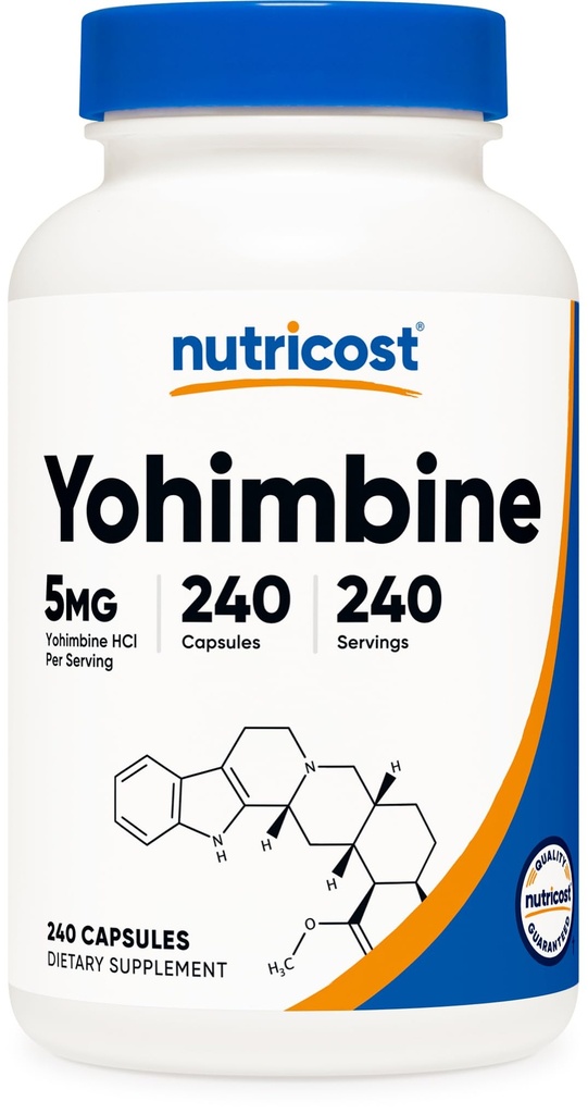 Nutricost Yohimbine HCl 5mg, 240 캡슐 여분 힘 - 글루텐 자유로운, 비 GMO