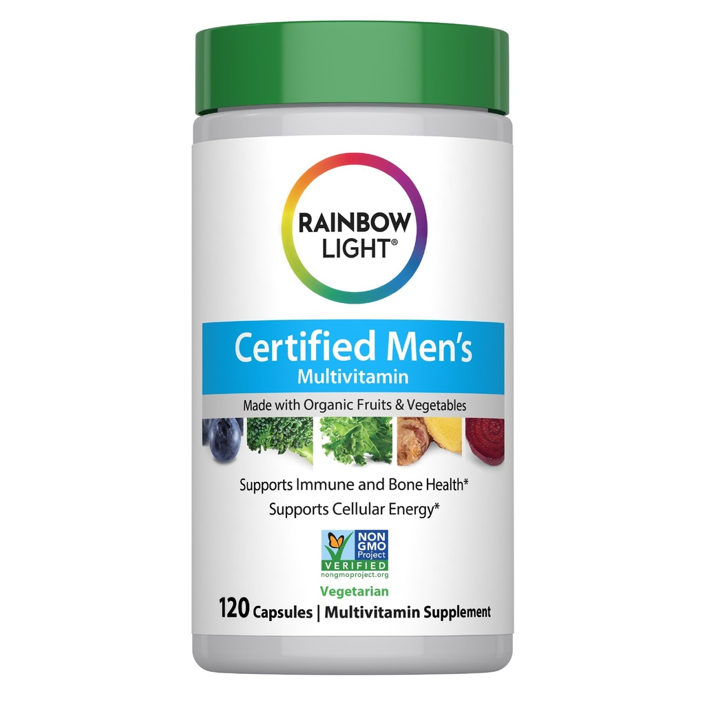 남자를 위한 무지개 빛 Multivitamin, 비타민 C, D & 아연, Probiotics, 남자의 Multivitamin는 높은 Potency Immune, 심장, & 간결 지원, 비 GMO, 채식주의자, 120의 정제를 제공합니다