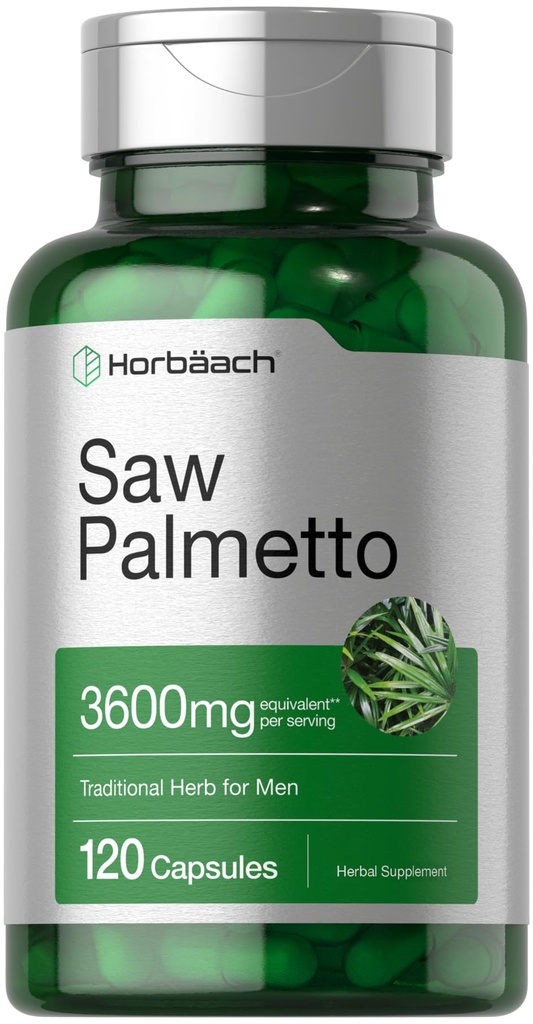 Horbäach Saw Palmetto Extract | 120 캡슐 | Non-GMO 및 글루텐 프리 포뮬러 | 톱 팔로메 Berries에서