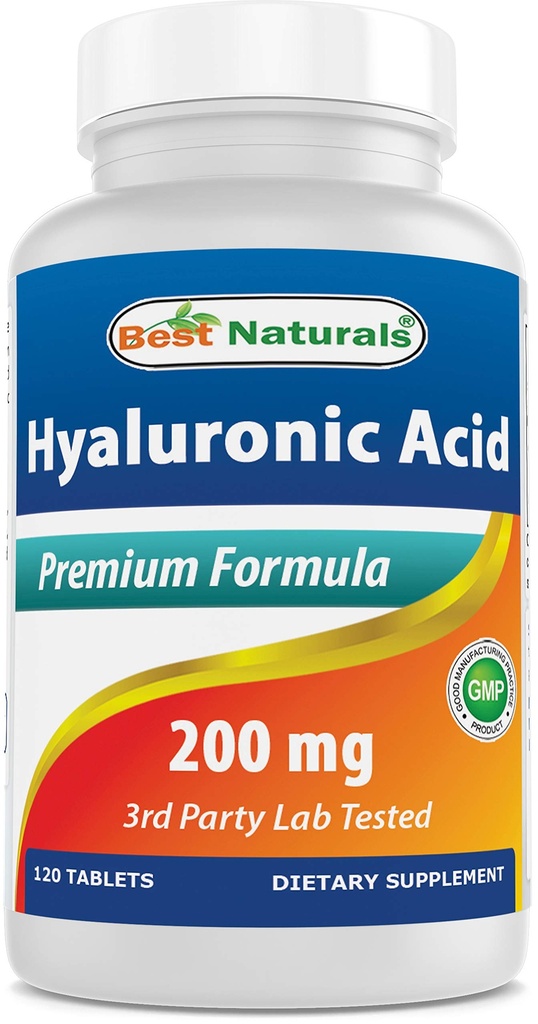 최고의 자연 Hyaluronic 산 200 mg 120 정제 (Non-GMO, 글루텐 무료) - Youthful 건강한 피부 & 건강한 합동 기능을 승진시킵니다 (120의 조사 1))