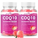2 팩 CoQ10 Gummies 250mg, 플러스 Omega-3, 비타민 B3 & 아연, 마그네슘 - 심장 건강, 세포 에너지, & 산화 방지제 지원, 120 조사를 위한 높은 흡수 Coenzyme Q10 보충교재