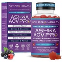 Ashwa ACV Pro Health - 설탕 무료 Apple Cider Vinegar Gummies와 Ashwagandha, Advanced Keto, 스트레스 완화 보조 식품 비타민 D, 1g Carbs 당 Gummy Golo