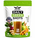 일일 그린 샷 - Wheatgrass, Matcha, Beetroot, Ashwagandha, Turmeric & Prebiotics와 슈퍼 푸드 파우더 - 면역력 및 에너지 지원 - Vegan Greens 보충 - 100 샷
