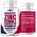 비타민 D와 C 항 산화 Immune 지원 남자와 여자를 위한 높은 Potency Quercetin 아연 보충교재를 가진 아연 Quercetin 500mg - 글루텐, 콩, & 낙농장은 해방합니다 - 60의 조사 (1의 포장)