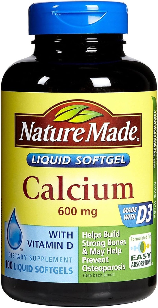 자연 만든 칼슘 600 mg - 100 Softgels, 4 팩