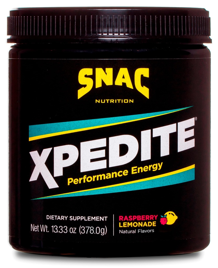SNAC XPEDITE - Preworkout 성능 음료 보충, 에너지 및 초점, 니트로 산화물 부스터 & Thermogenic, L 카르니틴, 베타 알라닌, 라즈베리 레몬 이드 분말, (24의 서빙)