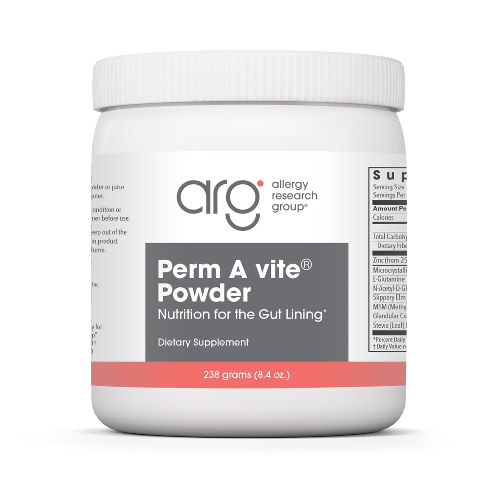 알레르기 연구 그룹 Perm A Vite 분말 - 남자 & 여자, L 글루타민, Slippery Elm - 8.4 Oz를 위한 Gut 건강