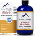 HoneyCombs 비타민 B2 Riboflavin 보충교재 액체 하락 - 남자 & 여자를 위한 높은 효능 비타민 B2 - 건강한 소화, 신경계, 머리, 피부, 못을 유지하십시오 - Vegan 액체 비타민 (16개 oz)