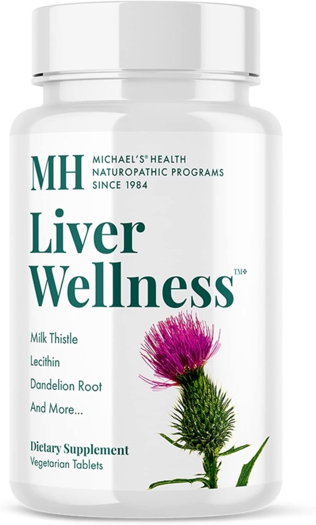MICHAEL의 건강 Naturopathic 프로그램 Liver Wellness - 90 채식 정제 - Liver 지원을위한 영양소를 포함합니다 - Kosher - 30 서빙
