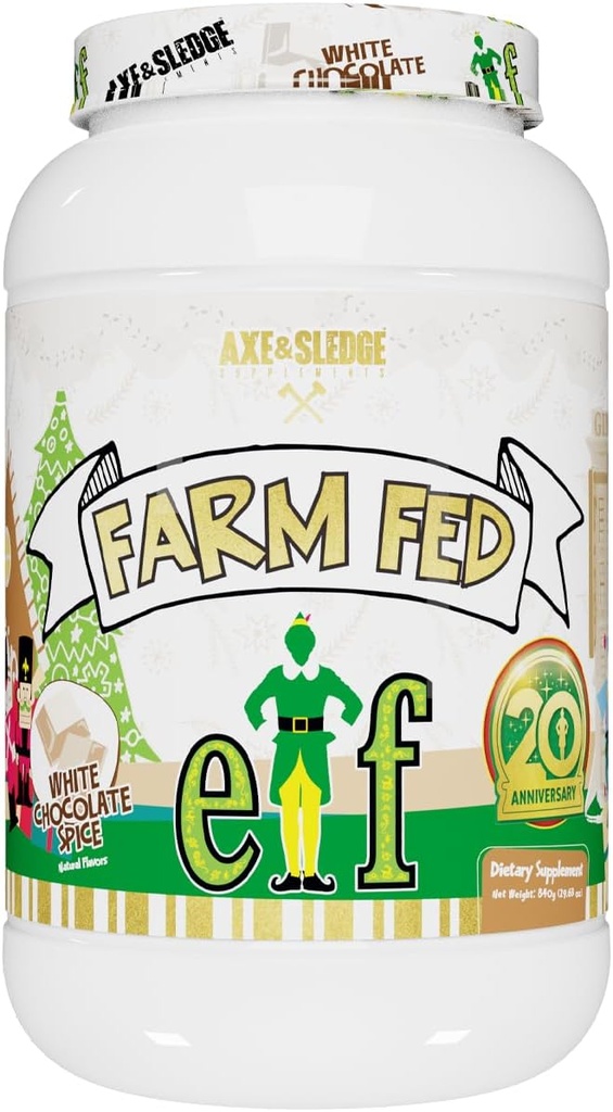 Axe & 서약 농장은 소화 효소 (ELF 백색 초콜렛 향신료 - 22G)와 100 % Whey Protein Isolate를 먹었습니다.