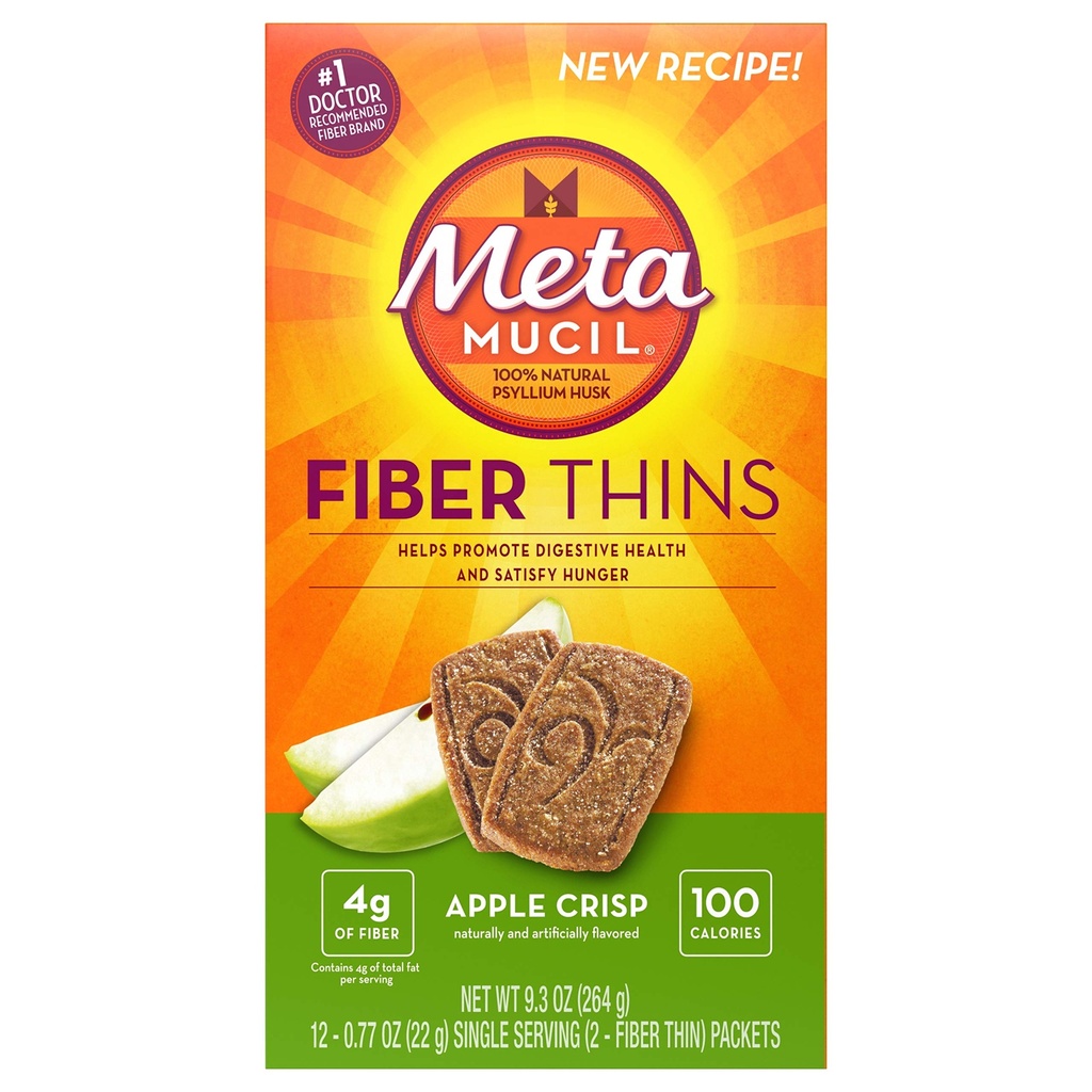 Metamucil Meta Multi-grain Fiber Wafers by Meta Apple Crisp 24 count (패키지 3) (이전)