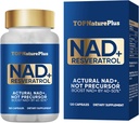NAD+ 보충교재 1000 mg 순수한 유기, 가장 높은 NAD+ Resveratrol 보충교재 에너지와 DNA 수선, 노후화 방어, 뇌 기능 지원, 120의 캡슐을 위한 최대 흡수