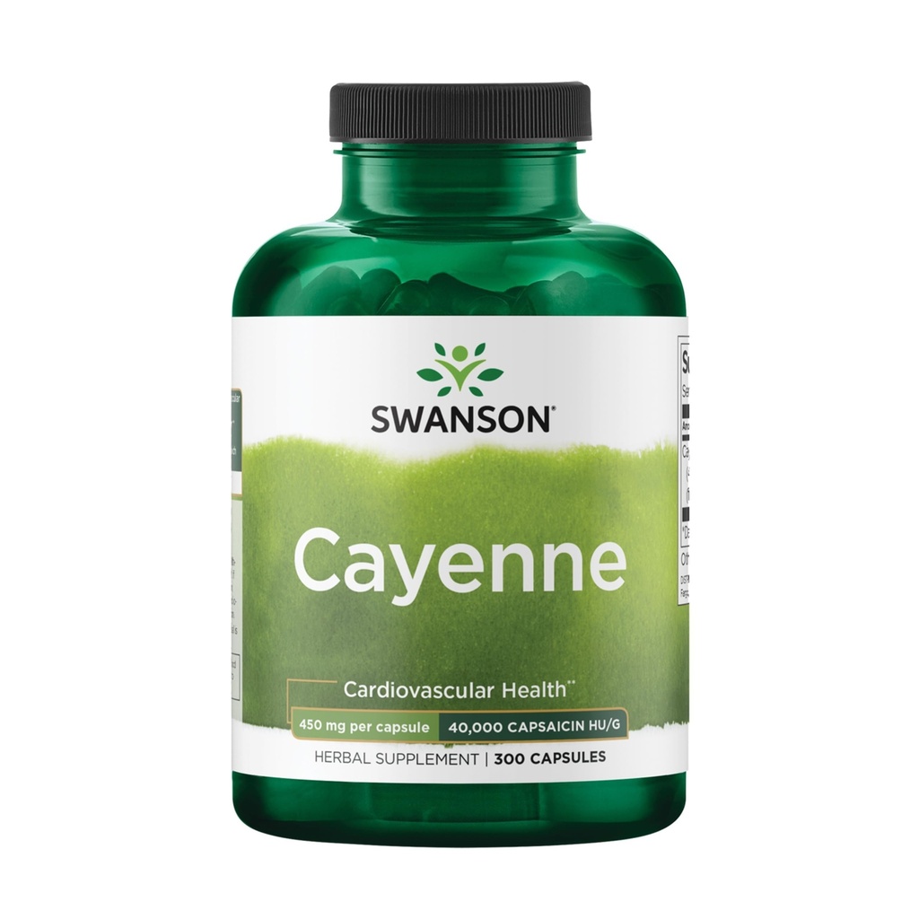 Swanson Cayenne - 소화를 촉진하는 초본 보충, 순환 & 대사 지원 - 자연적인 공식 5월 지원 심장 건강 - (300의 캡슐, 450mg 각각)