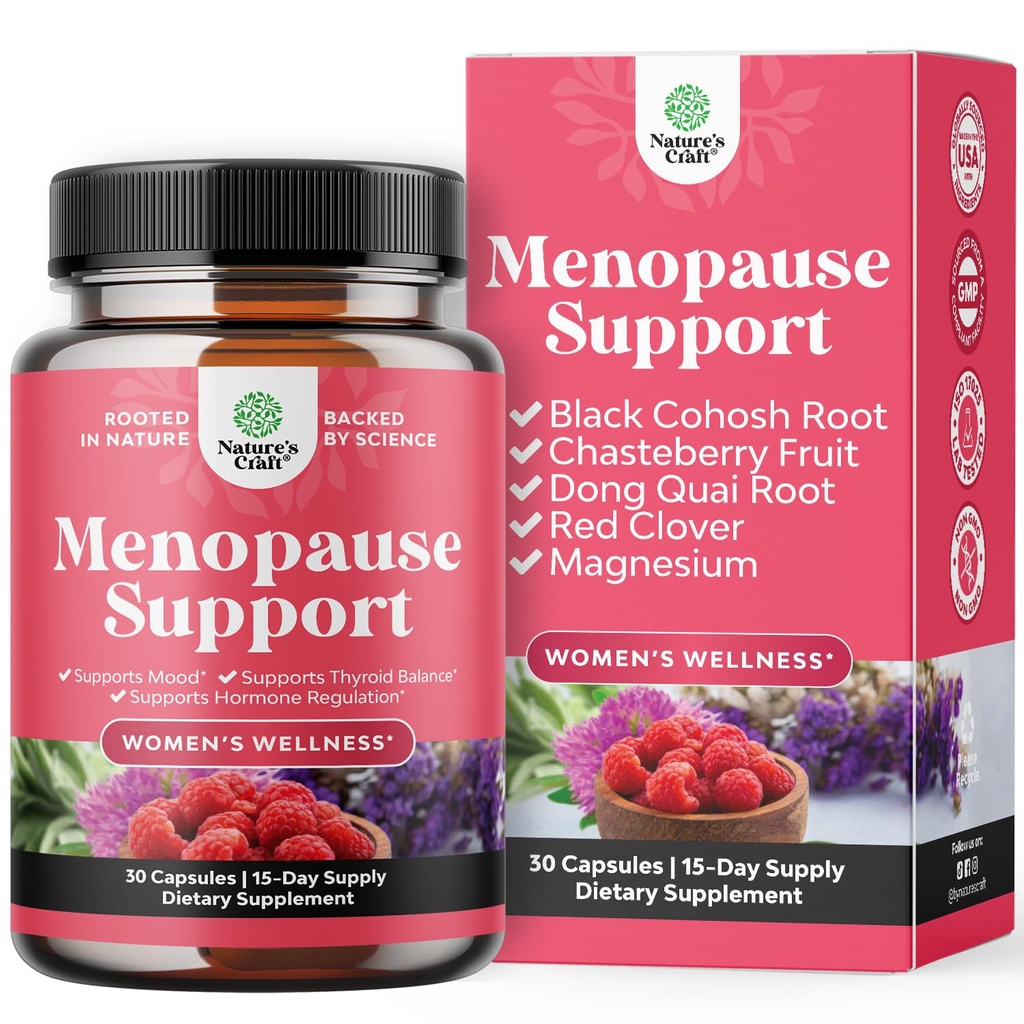여자를위한 완벽한 초본 남성용 보충교재 - Multibenefit Menopause Ease 호르몬 균형 나이트 땀 Mood 및 Dong Quai Vitex Chaste Berry 및 Black Cohosh - 시험 팩