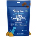 Zesty Paws Senior Dog Multivitamin Treats - 개를위한 글루코사민 + 소화 효소 및 프로바이오틱스 - 곡물 무료 개 비타민 및 스킨 & 코트에 대한 보충 + 면역 건강 닭 - 고급 - 60ct