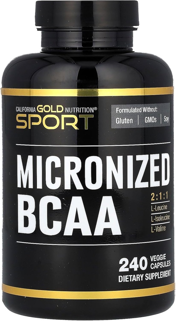 캘리포니아 골드 영양 스포츠, Micronized BCAA, 분지 체인 아미노산, 240 Veggie 캡슐