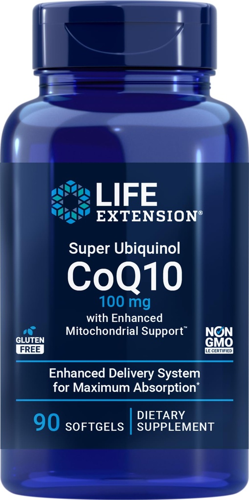 수명 연장 COQ10 최고 Ubiquinol 100mg 강화 된 Mitochondrial 지원, 90 Softgels