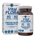 Vital Planet - Vital Flora Immune Support Probiotic, 60 억 CFU, Diverse Strains, Prebiotics, Digestive Health Probiotics와 유기 Mushroom 보충 혼합 여성과 남성 30 캡슐