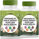 Oregano 기름, 마늘 추출물, 올리브 잎, 검정씨 기름, Astragalus 면역 지원 & 여성과 남자 120 조사를 위한 소화성 건강 보충교재