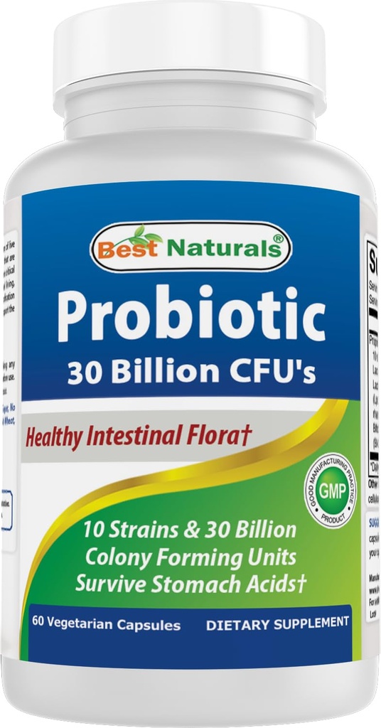 제일 자연적인 Probiotic 10 Strains & 30억 CFU Intestinal Flora, 60의 Veggie 캡슐 (60의 조사)