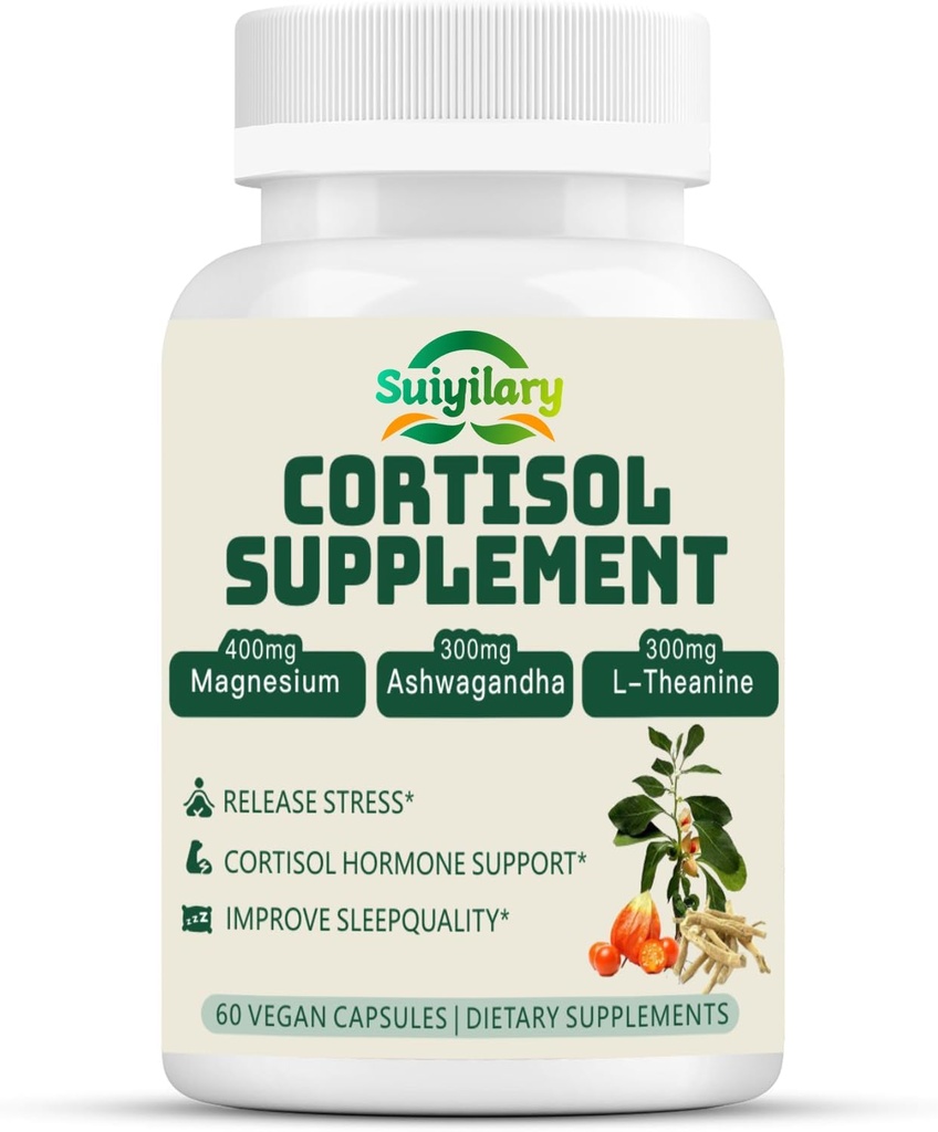 여성 남성, 호르몬 균형, 마그네슘, Ashwagandha, Rhodiola, L-Theanine, 비타민 B6 & B12, 계류, 초점, 수면 지원, Vegan 60 캡슐을 위한 Cortisol 보충교재