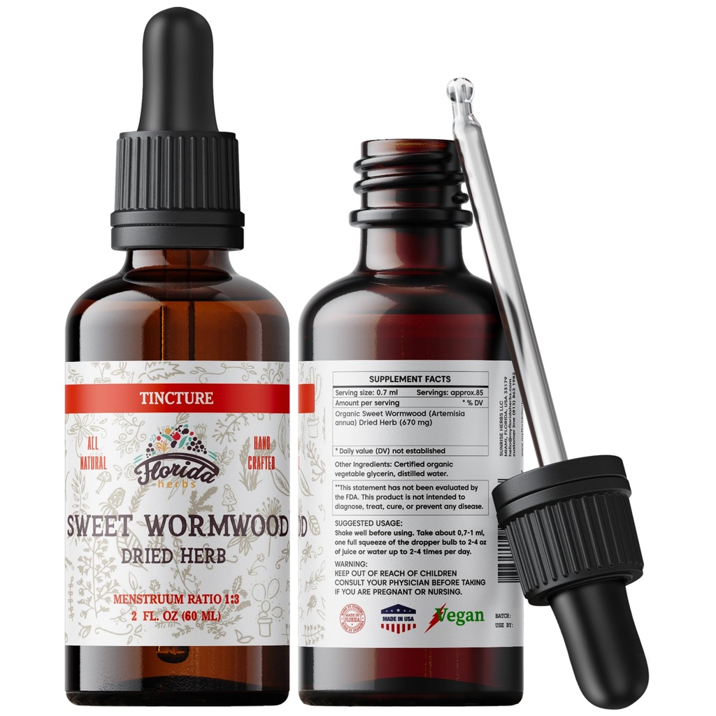 달콤한 Wormwood 유기 Tincture - 천연 Intestinal Cleanse 및 Digestive Cleanse 보충 - Detox에 대한 Wormwood 허브 추출물 - 미국에서 만든 - 2 Fl Oz (달콤한 Wormwood - 2 Fl Oz)