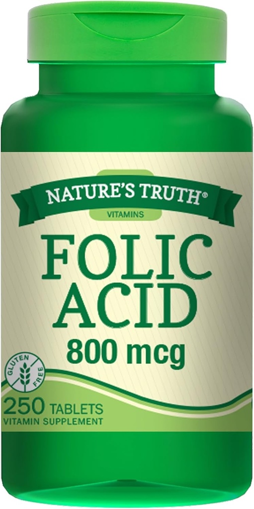 Nature's Truth Folic Acid 800 Mcg 250 탭, 250 개 (팩 3)