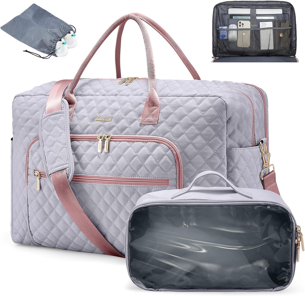 LOVEVOOK Travel Duffle Bag - Women's Weekender는 화장실 / 신발 포켓, 병원 노동 가방을 가진 하룻밤 노트북 및 체육관 가방에 운반