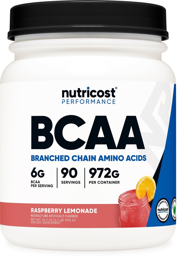 Nutricost BCAA 분말 2:1:1 (Raspberry Lemonade, 90의 서빙)