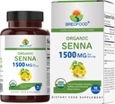 Brieofood 유기 세나 1500mg, 45 서빙, 채식, 글루텐 무료, 90 채식 정제