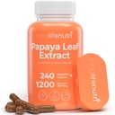 LongLifeNutri Papaya 잎 추출물 보충교재 봉사 당 1,200mg - 240 채식 캡슐, 매일 웰빙을 위한 Carica Papaya에서 4 달 공급, 증명되는 GMP, 미국제