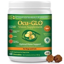 Ocu-GLO Cat & Dog Senior Supplement for Eye Support - Lutein, Omega-3 지방산, 포도씨 추출물 및 산화 방지제와 함께 크고 작은 애완 동물 관리를위한 Chewable Vision Vitamins 보충제