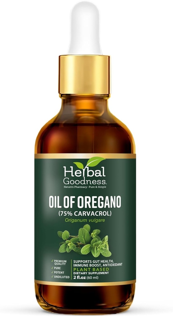 Oregano Drops 2 Fl. oz - 버진 올리브 오일, Oregano 오일, Immune Support & Digestive Health, Essential Oil for Skin, Aceite de Oregano