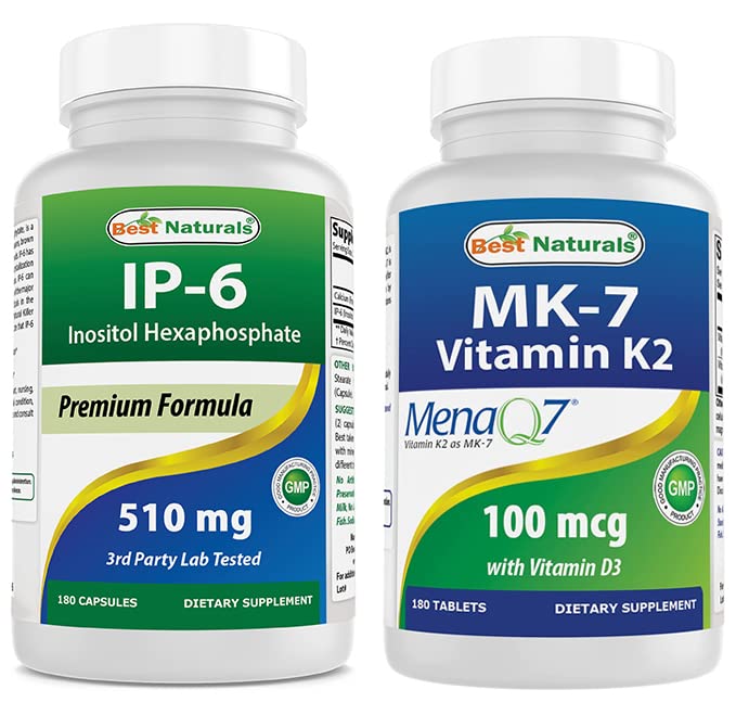 D3를 가진 제일 자연적인 IP-6 510 mg & 비타민 K2 (MK7)
