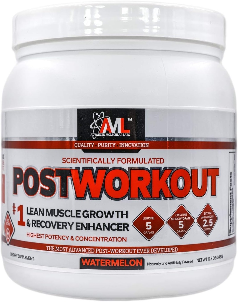 고급 분자 연구소 - Postworkout 분말, Lean 근육 성장, 복구 강화, 근육 건물 포스트 운동 회복 음료 여성과 남성, 수박, 12.3 온스