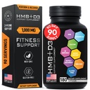 HMB는 비타민 D3 - 1,000mg 칼슘 베타 Hydroxy Beta-Methylbutyrate 근육 성장, 힘 & 회복을 위한 서빙 당 보충 교재 - 180 글루텐 자유로운, 비 GMO HMB 캡슐, 3 달 공급