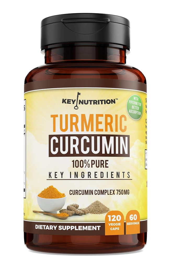 관린을 가진 Turmeric Curcumin Complex, 100% 순수한 - 120의 캡슐