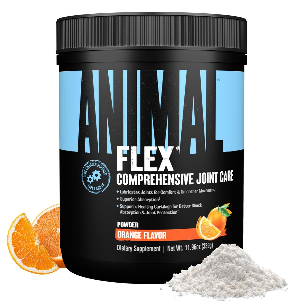 동물 플렉스 분말 - 관절 지원은 심황, 글루코사민, Chondroitin, MSM, Collagen 및 Boswellia, Great Tasting Orange 풍미, 30 Scoops와 통증 완화, 수리 및 복원 근육을 보충