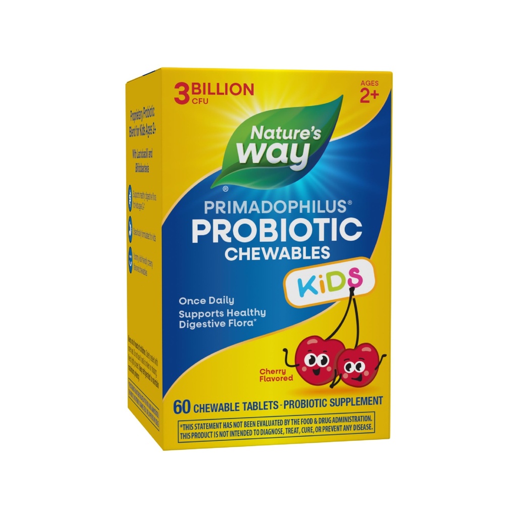 아이를 위한 성격의 방법 Primadophilus Probiotic Chewables, 지원 건강한 소화 Flora*, 아이 나이 2+를 위한, 3억 CFU, 60의 체리 맛을 내는 Chewables (5월 Vary)