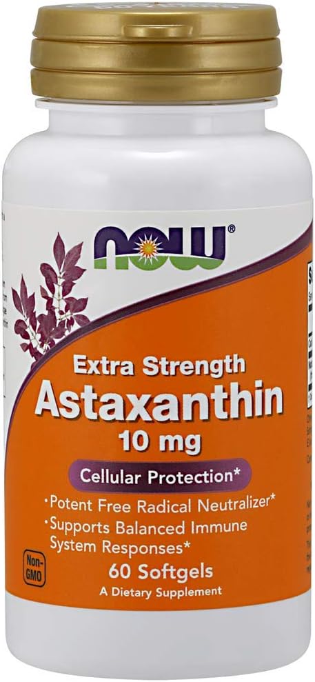 지금 음식 Astaxanthin 10 mg Softgels, 60 Softgel