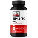 기억과 초점, 알파 GPC 600mg, 우수한 질, Vegan, 비 GMO, 60의 캡슐을 가진 무드 지원 보충교재를 위한 FORCE FACTOR 알파 GPC 뇌 보충교재