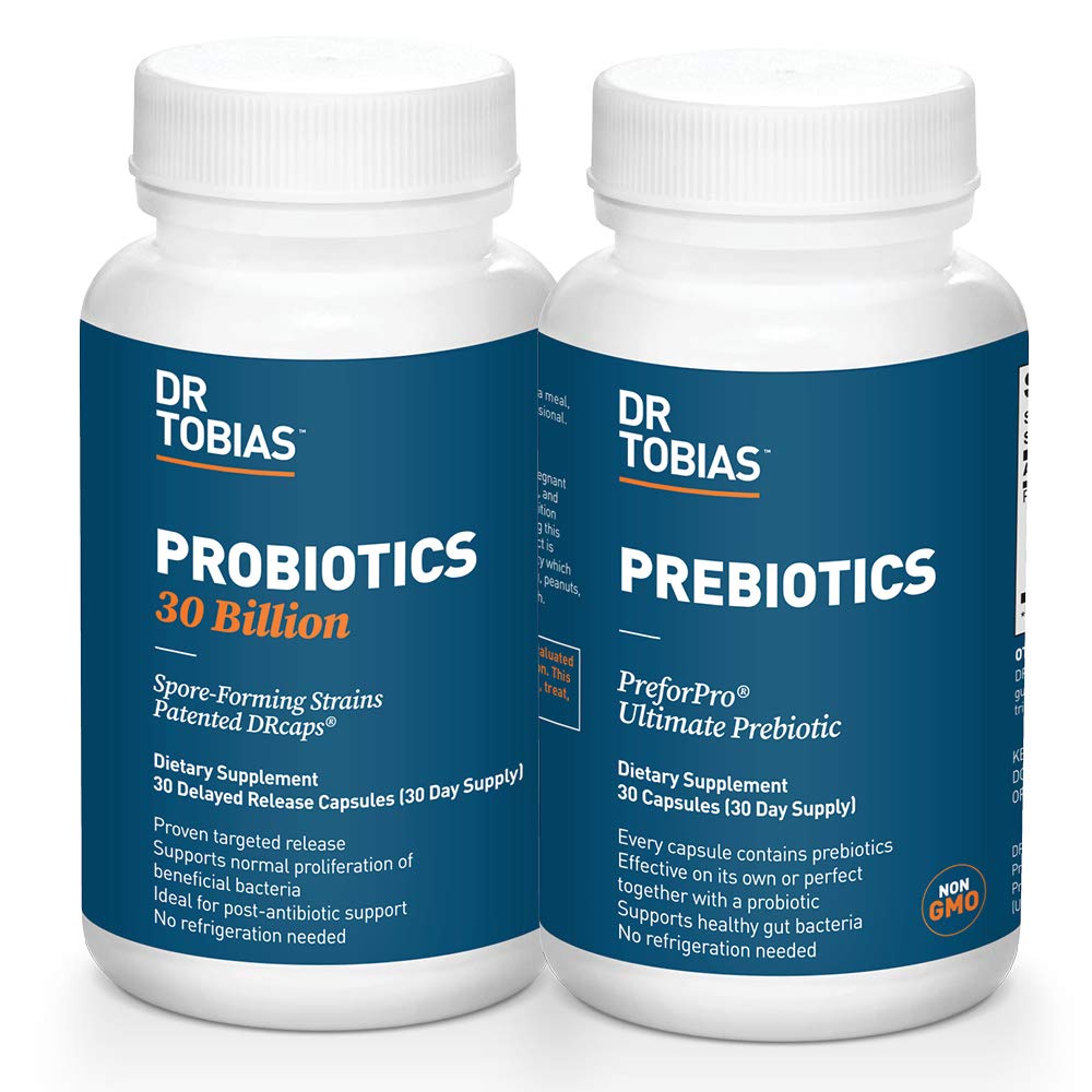 Tobias Probiotics 박사 30 억 및 Prebiotics 지원 소화 및 Gut 건강